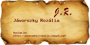 Jávorszky Rozália névjegykártya