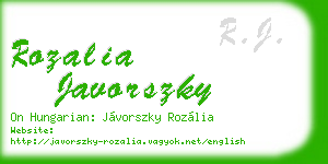 rozalia javorszky business card