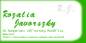 rozalia javorszky business card